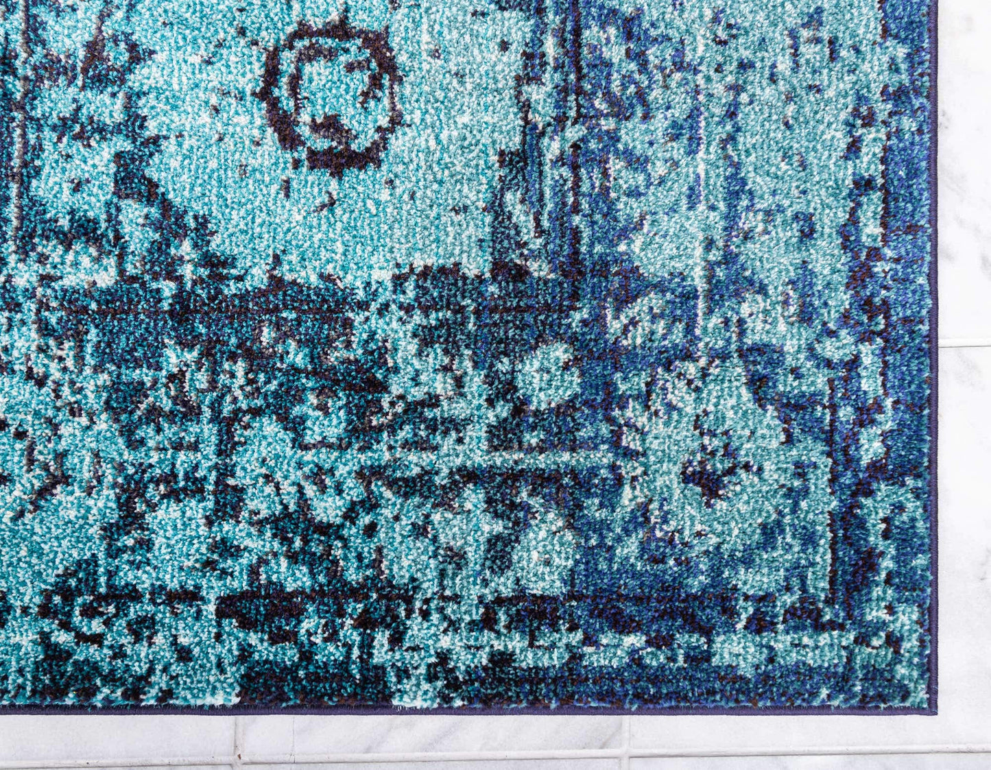 Unique Loom Medici Collection Vintage Botanical Traditional Blue Area Rug (5' 0 x 8' 0)