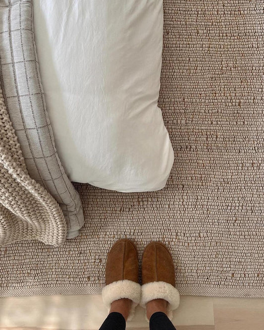 FRELISH DECOR Handwoven Jute Blend Cotton Area Rug - Contemporary Farmhouse Decor- Vintage Rustic Nautical Rugs for Bedroom - Living Room - Kitchen - Classy Home Decor (9'x12')