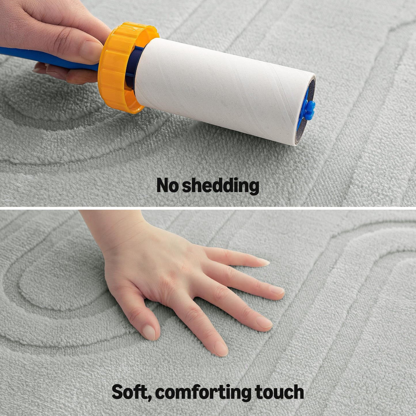 Amazon Basics Indoor Area Rugs, Soft-Touch Washable Home Decor Carpet for Living Room Bedroom, 6' L × 4' W, Modern Grey