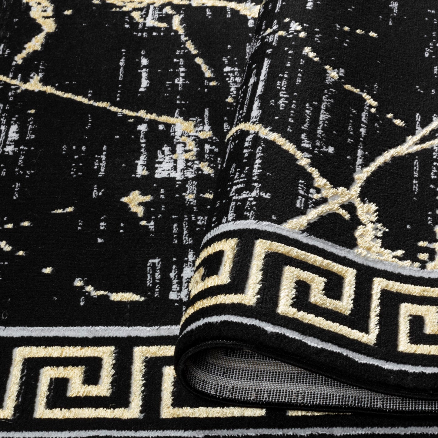 GLORY RUGS Area Rugs Marble 2x3 Black Gold Carpet Modern Abstract Rug Living Room Dining Bedroom Rug