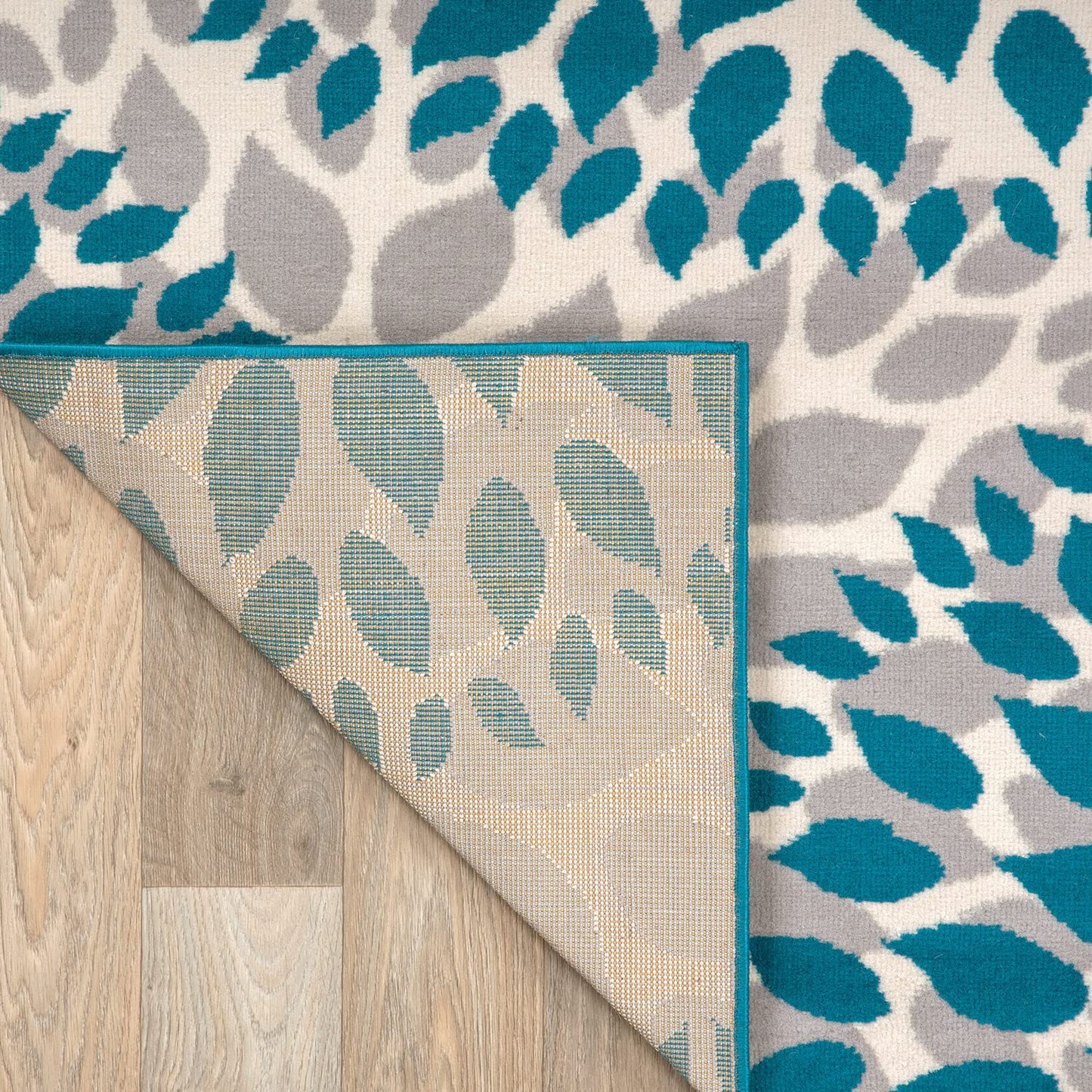 Rugshop Modern Floral Circles Design for Living Room,Bedroom,Home Office,Kitchen Non Shedding Area Rug 7'6" x 9' 5" Blue