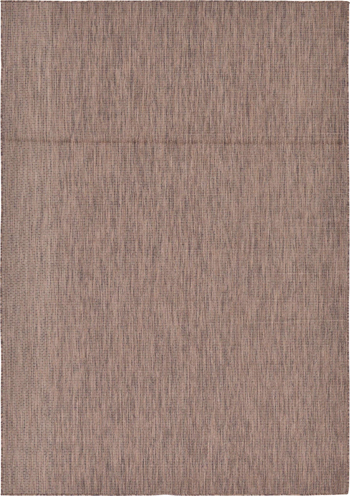 Unique Loom Collection Casual Transitional Solid Heathered Indoor/Outdoor Flatweave Area Rug (7' 1" x 10' Rectangle, Light Brown/Ivory)