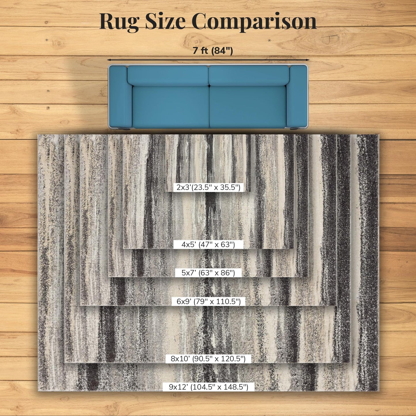 LUXE WEAVERS Modern Abstract Gray 5x7 Area Rug