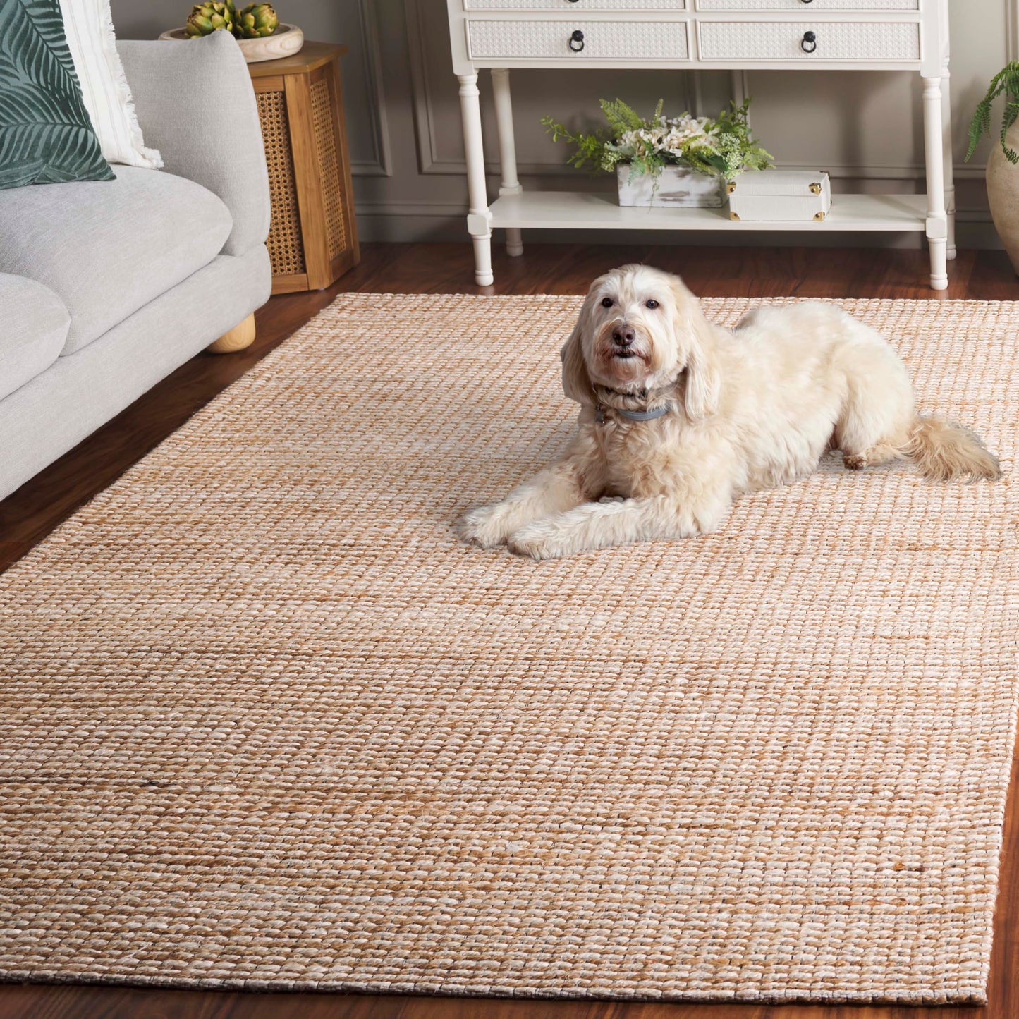 SAFAVIEH Natural Fiber Collection Accent Rug - 4' x 6', Natural & Ivory, Handmade Hemp, Ideal for The Living Room, Dining, Bedroom (NF559A)