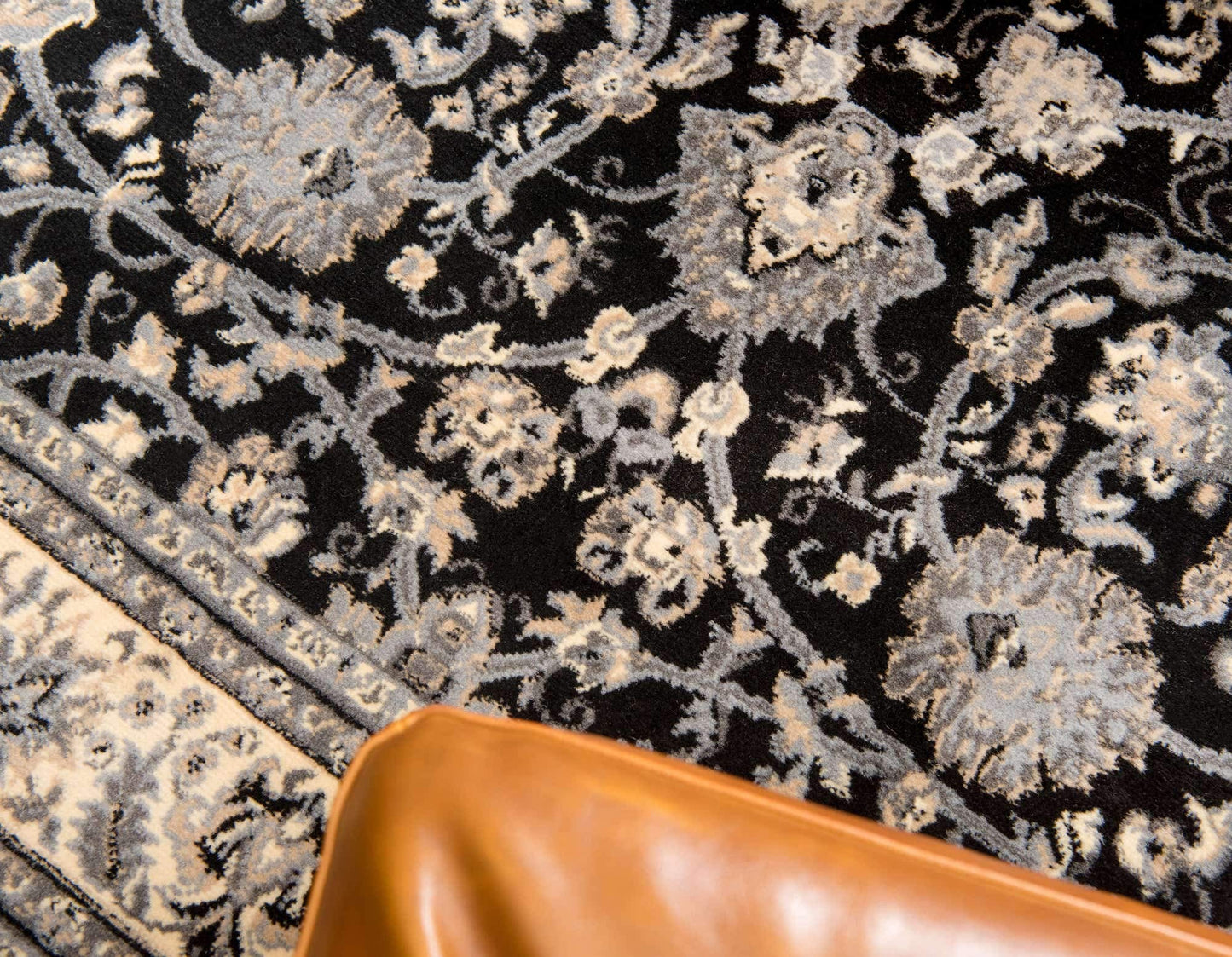 Unique Loom Sialk Hill Collection Area Rug - Washington (7' 1" x 10' Rectangle Black/Gray)