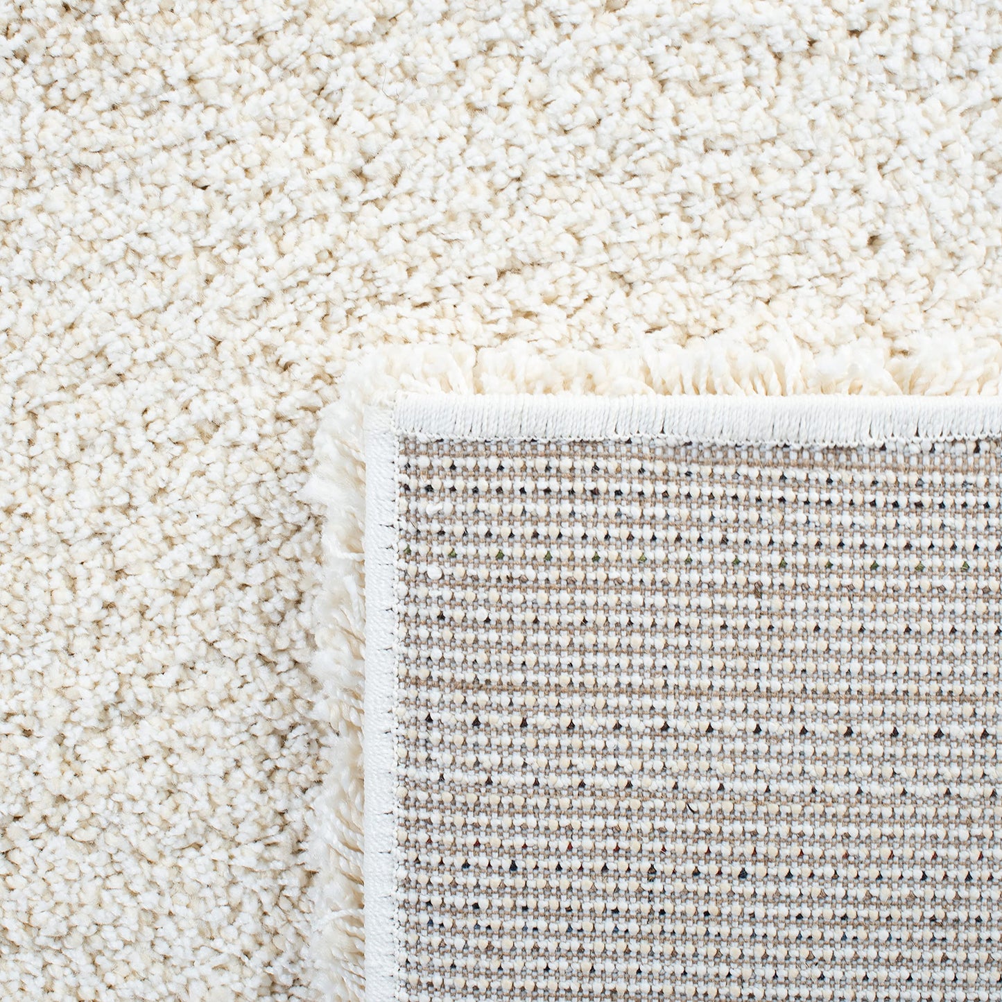 SAFAVIEH Milan Shag Collection Area Rug - 5'1" x 8', Ivory, Solid Design, Non-Shedding & Easy to Clean, Plush Thick Pile, Ideal for Living Room, Bedroom (SG180-1212)