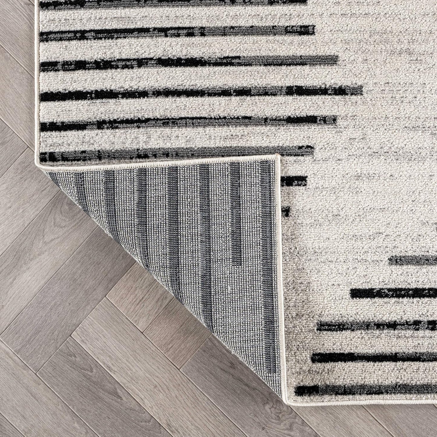 Rugshop Contemporary Abstract Indoor Area Rug for Entryway,Bedroom,Kitchen Rug Low Pile Rug with Jute Backing 4' x 6' Cream