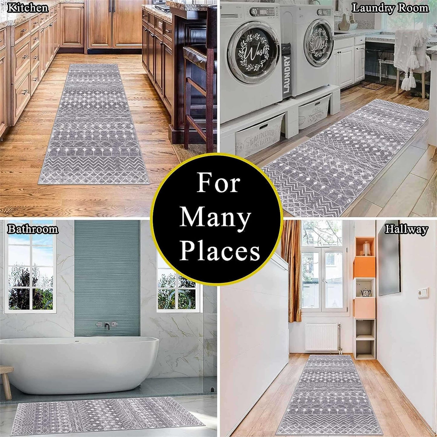 Srocvi Movie Time Long Rug Home Cinema Theatre Clapboard Ticket Popcorn Print Design Carpets for Living Room Retro Red Non-Skid Foldable Long Door Mats for Indoor Kids Bedroom Hallway Porch, 2x7ft