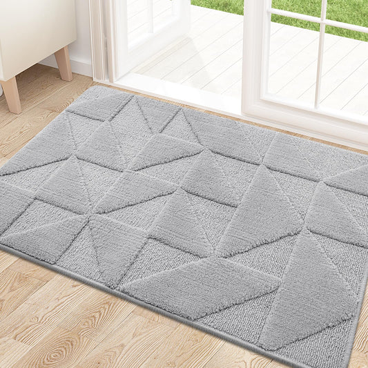 OLANLY Door Mats Indoor, Non-Slip, Absorbent, Dirt Resist, Entrance Washable Mat, Low-Profile Inside Entry Doormat for Entryway (36x24 inches, Grey)