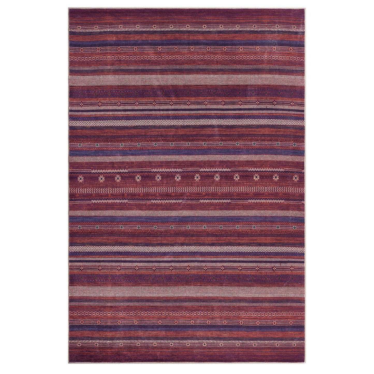 Keen Home Design 6x9 Rug - Machine Washable Area Rug with Non-Slip Backing, Ideal for Living Room, Dining Room, Bedroom - Vintage, Easy Clean, Durable, Low Pile Rug - (6' x 9')