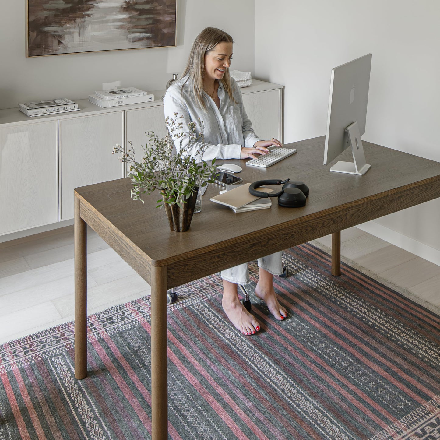 KNOTTING MATTERS Vibe Stripe 5’ x 8’ Area Rug – Sand, Charcoal & Clay Heritage Flatweave, Low-Pile – Easy Clean Area Rug – Perfect for Living Room, Dining Room, Bedroom – Pet & Kid Friendly