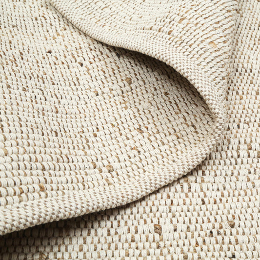 RIANGI Natural Jute Cotton Area Rug - 9x12 Feet - Boho Rugs for Living Room, Bedroom, Dining Room, Hallway, Office - Rustic Vintage Bohemian Carpet Home Décor - Hand Woven Cotton Jute Rug 9x12 ft