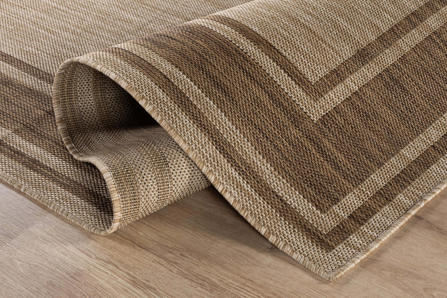 Beverly Rug Outdoor Rug 5x7 Modern Bordered Area Rugs for Indoor and Outdoor Patio Deck Porch Garden Waterproof Weather Sun Resistant Washable Outside Carpet (5 x 7 Jute)