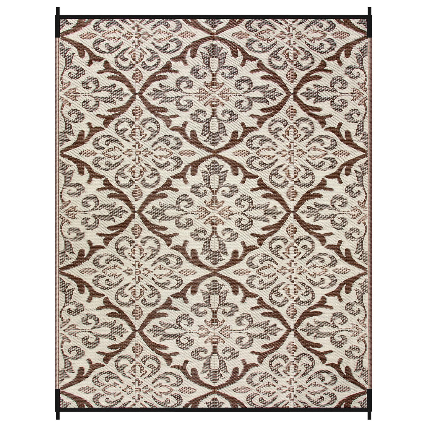 Lahome Outdoor Area Rugs 8x10 Patio Waterproof, Reversible Plastic Straw Rv Outdoor Rugs for Camping, Large Indoor Outdoor Carpet for Porch Deck Backyard Camper Picnic, Khaki 8'x10'