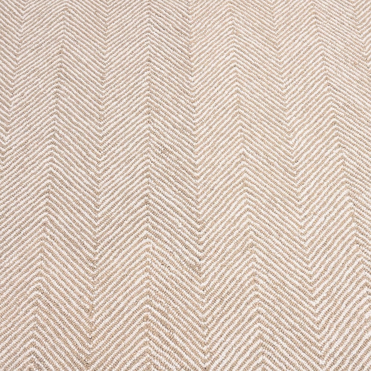 Modern Herringbone Chevron Collection Handcrafted Wool Area Rug - Durable, Zigzag Pattern, for High Traffic, Contemporary Design for Living Room, Bedroom, Dining Room Decor (Sand Beige, 2' x 3')