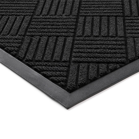 100pointONE Front Door Mat, Heavy Duty Indoor Outdoor Doormat, 72" x 36" Low Profile Outdoor Mats for Home Entrance, Stain and Fade Resistant Welcome Mat Ideal for High Traffic Area, Diamond Black