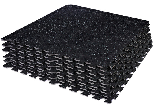 Sivan 0.3 Inch Thick Gym Flooring for Home Gym - 6 EVA Foam Floor Tiles, 24 Sq Ft Rubber Top Gym Mats for Home Gym and Exercise Equipment, Interlocking Protective Flooring 24 in x 24 in Gym Mat