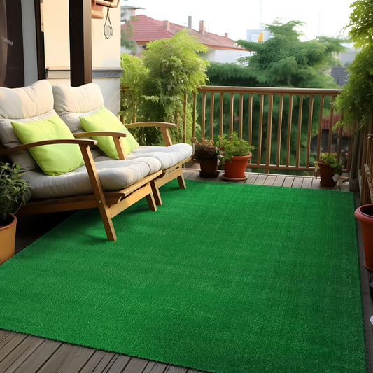 Rugshop Artificial Turf Solid Grass for Backyard, Garden, Patio, Balcony, Garage, Deck Indoor Outdoor Area Rug 5' x 7' Green