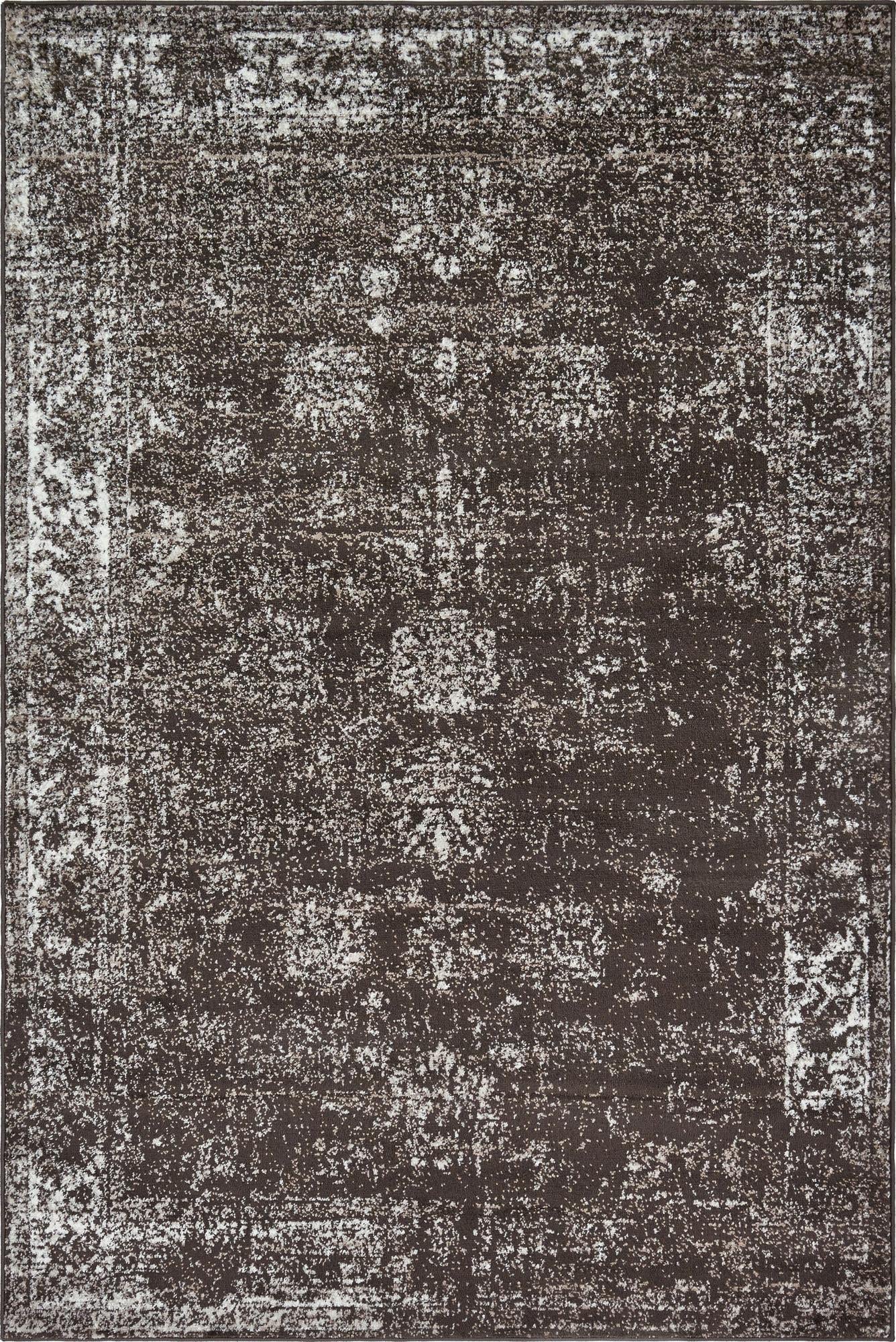 Unique Loom Sofia Collection Area Rug - Casino (4' 1" x 6' 1" Rectangle, Brown/ Ivory)