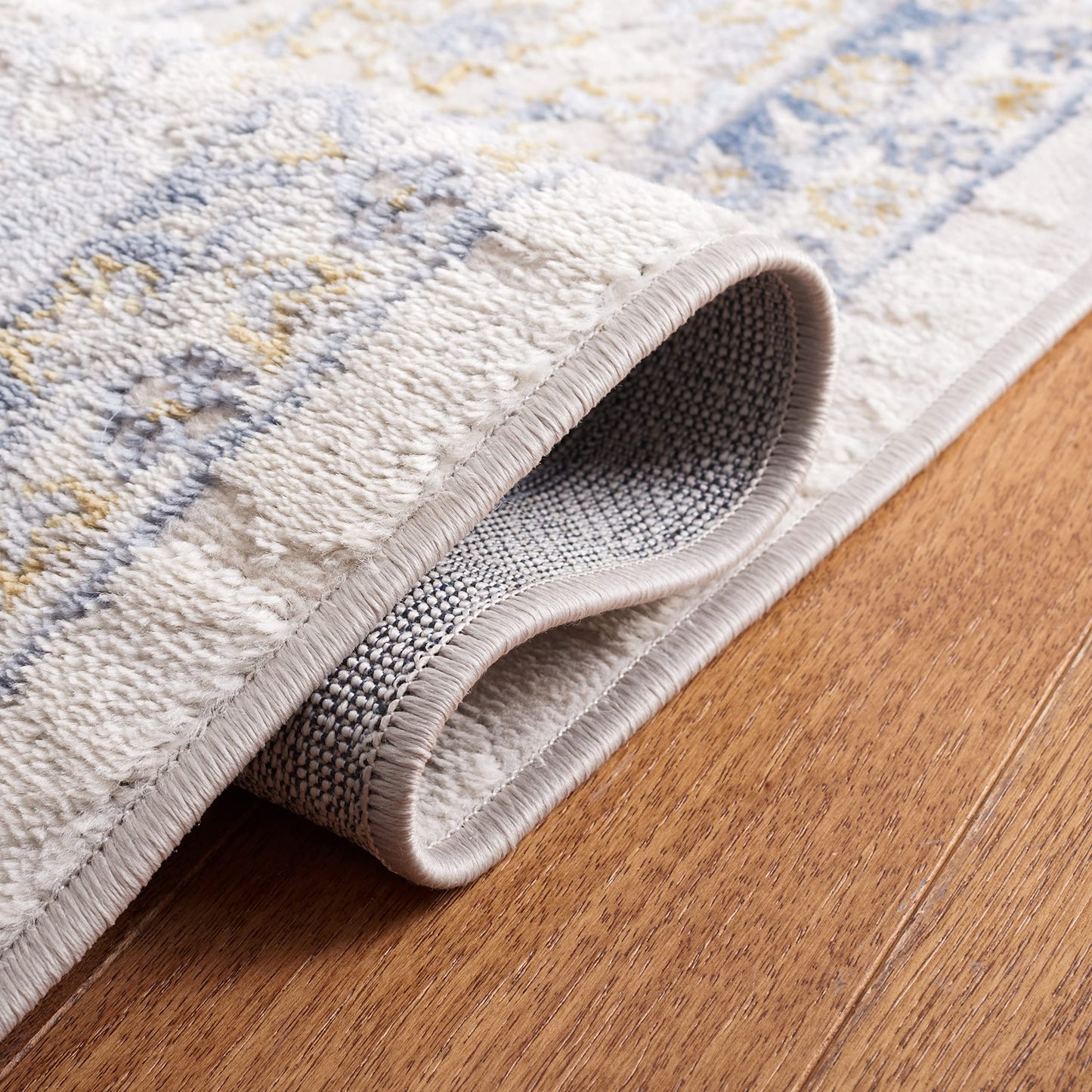 SAFAVIEH Palma Collection Accent Rug - 3' x 5', Beige & Light Blue, Non-Shedding & Easy Care, Ideal for High Traffic Areas in Living Room, Bedroom, Dining (PAM336A-3)
