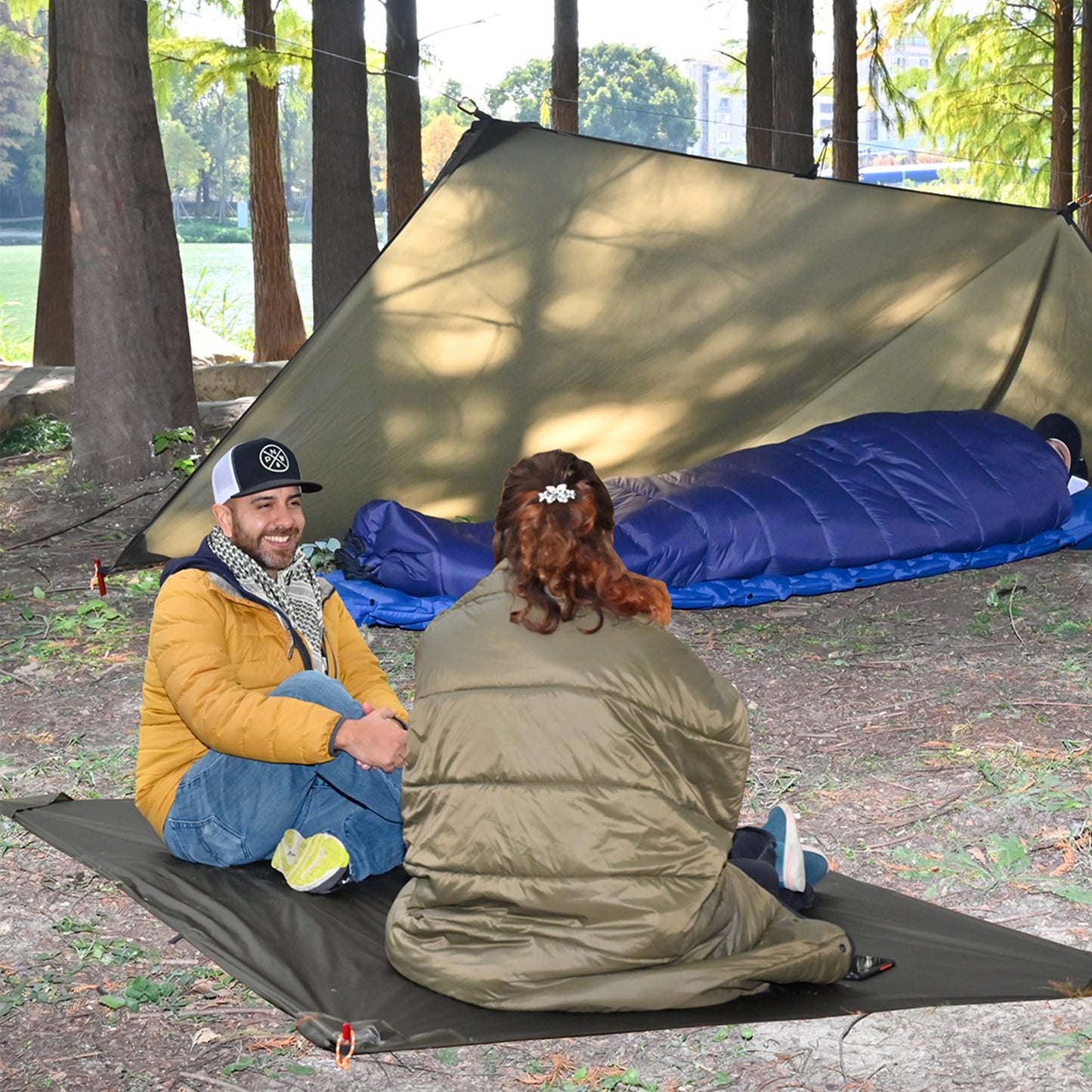 Onewind Ultralight Tent Footprint, 20D Silnylon Groundsheet 4000mm Waterproof Rate PU Coating, Lightweight Camping Tarp Tent Floor for Backpacking Hiking and Thru-Hiking, 98" *55"