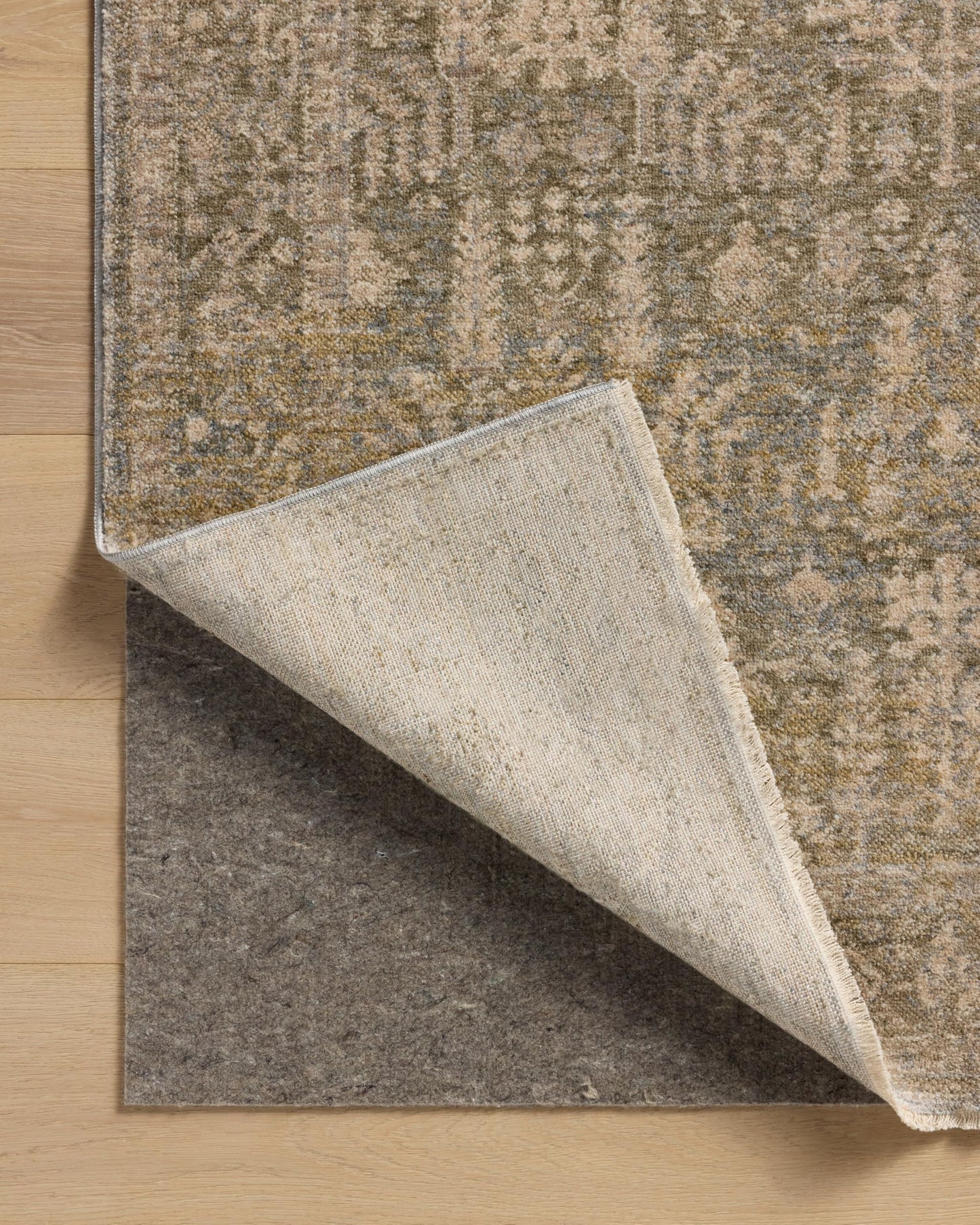 Loloi Magnolia Home by Joanna Gaines Junie Collection JUE-02 Moss/Natural 6'-7" x 9'-10", .38" Pile Height, Area Rug