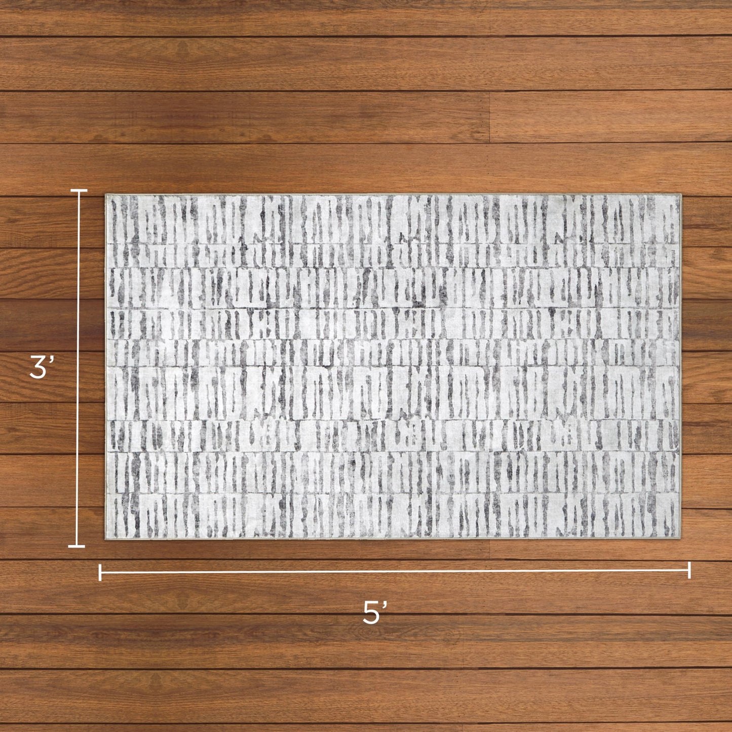 Wyatt & Ash Dream Mink Washable Strata Texture Beige/Cream Abstract 3' x 5' Accent