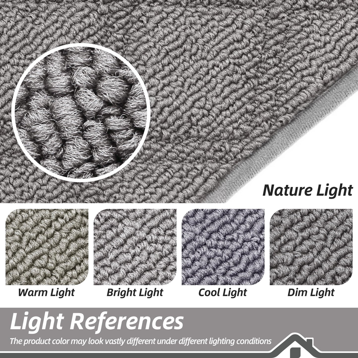 BEQHAUSE Dirt Trapper Door Mat 20" x 32", Non-Slip Washable Doormats Welcome Mat, Trap Dirt and Absorbent Entrance Mat, Low Profile Floor Mats for Front Back Door, Entryway, Grey