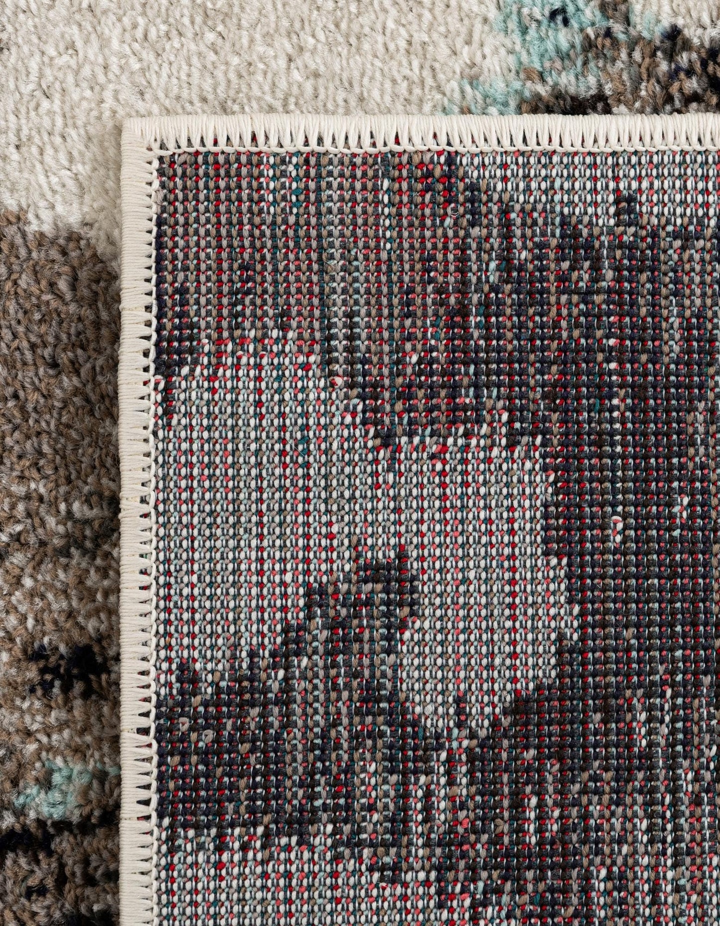 Rugs.com - Madeline Collection Rug – 6' 1 x 9' Ivory Modern Area Rug – Abstract Marble Design for Living Room, Bedroom, and Dining Room