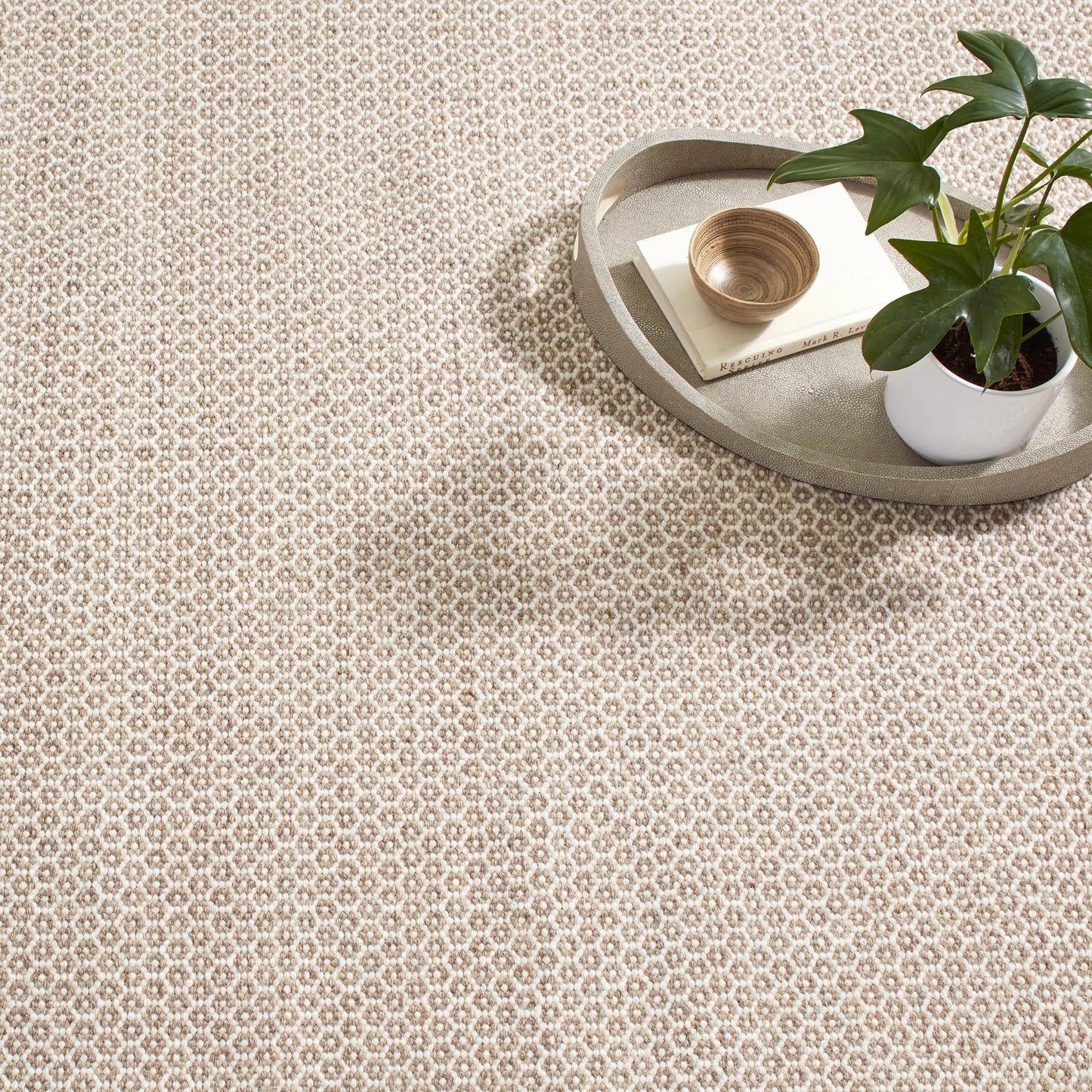 Dash & Albert Honeycomb Natural Handwoven Wool Rug, 2 X 3 Feet, Ivory Geometric Pattern - Premium Luxury Hotel Quality Soft Breathable Hypoallergenic Machine Washable Easy Care All Season