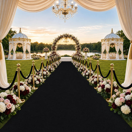 Black Carpet Runner Rug for Party and Event, Non-Slip TPR Rubber Backed Aisle Runway red Rug for Step, Proposal & Wedding Christmas Thanksgiving Decorations, Runway Rug for Prom(3 x 15ft, 450 GSM)