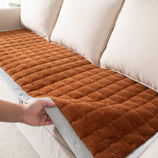 YJSMMXY Couch Cover for Dogs Washable,Anti-Slip Back Cat Mat Pet Pad Blanket for Furniture Protector,Fuzzy Pet Sofa Cover for 3 Cushion Couch Sofa Pets Friendly (Curry, 1pc/27.6"x59"/Seat Cover)
