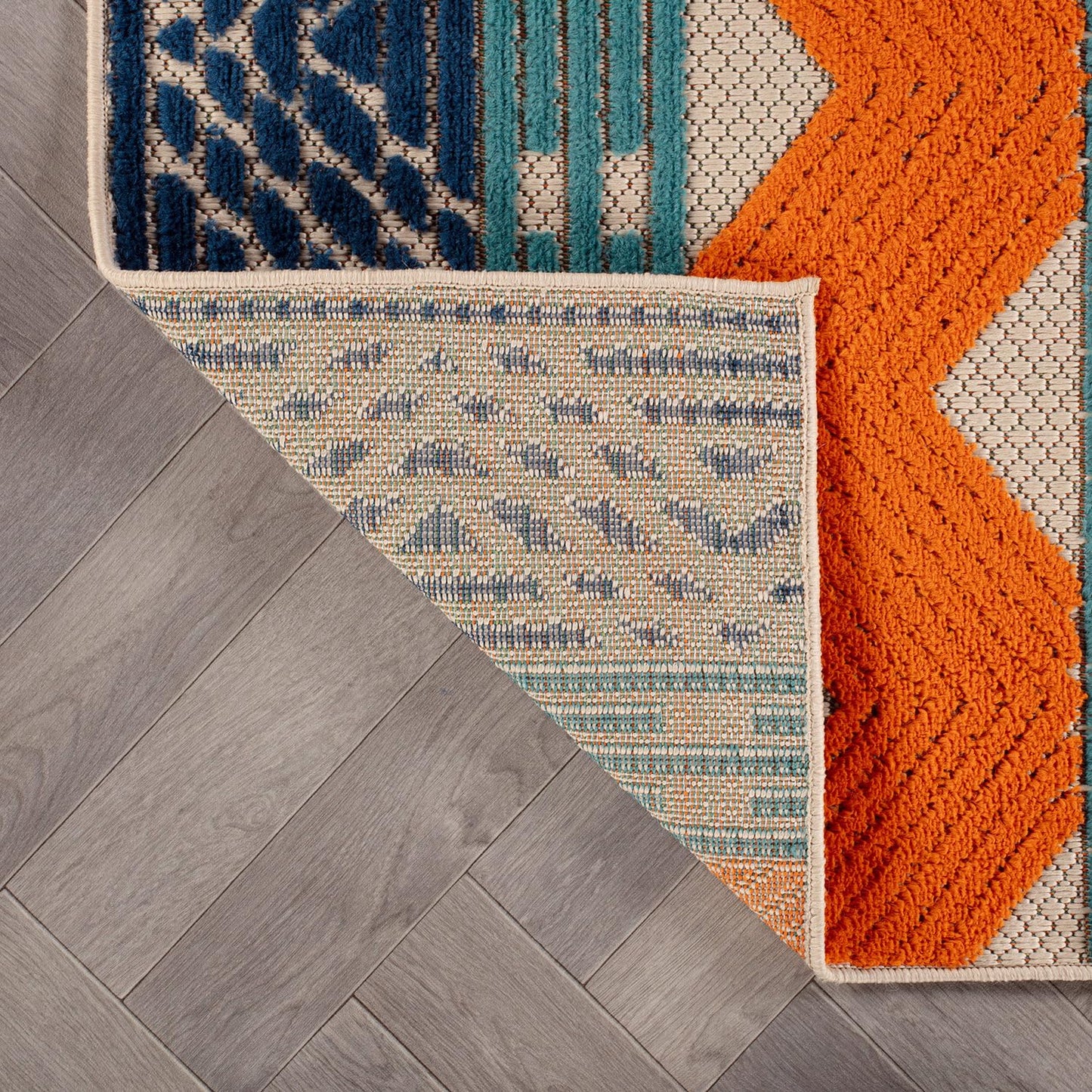 Rugshop Multi Marbella Boho Indoor/Outdoor Area Rug for Deck,Patio, Balcony and Entryway 4' x 6'