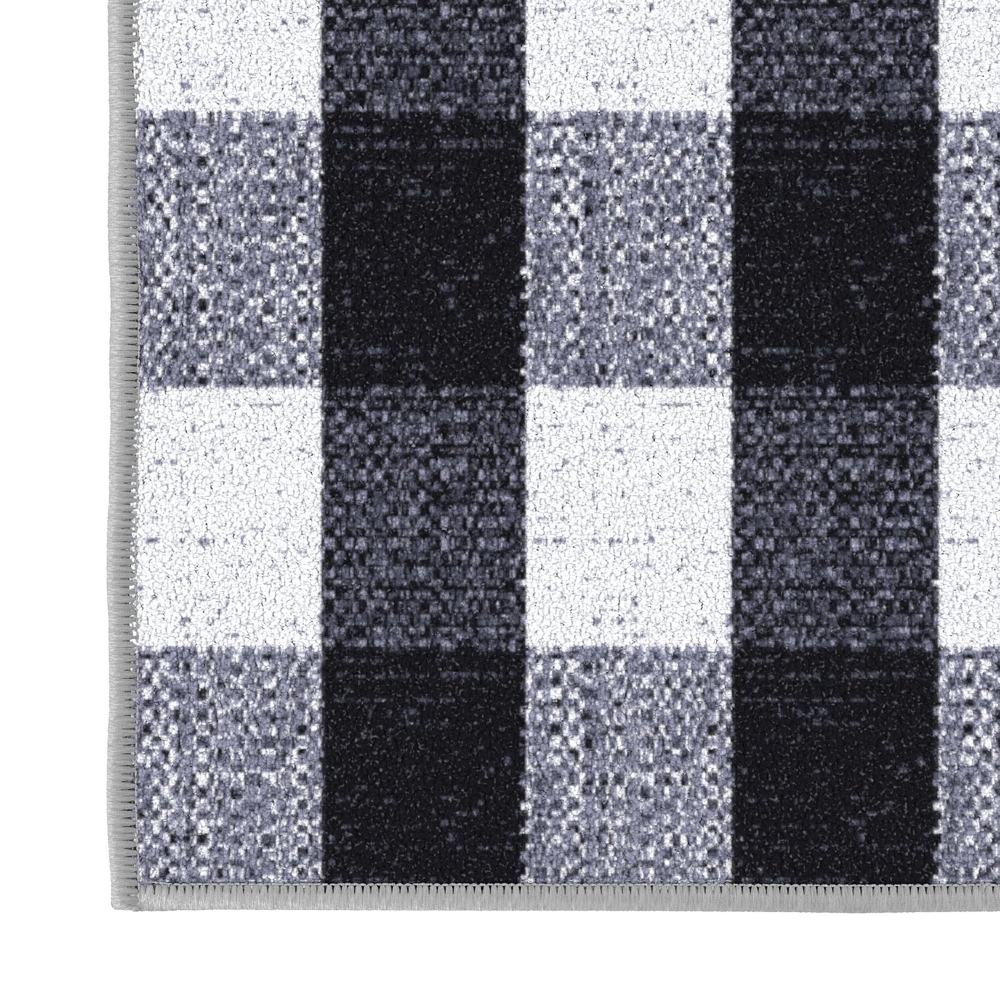 Ottomanson 20" x 53" Kitchen Runner Rug – Non Slip Stain Resistant Low Pile Kitchen Floor Mat for Sink, Laundry Room, Hallway & Bathroom, Checkered Black/White