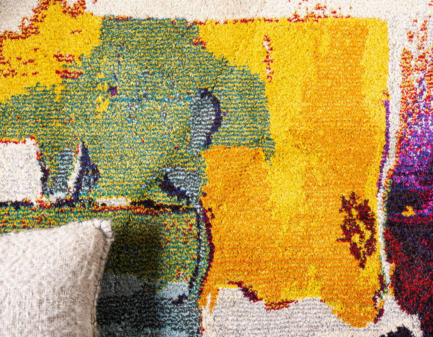 Unique Loom Estrella Collection Bright Colors, Geometric, Abstract, Modern Area Rug (6' 0 x 9' 0 Rectangular, Beige/Yellow)