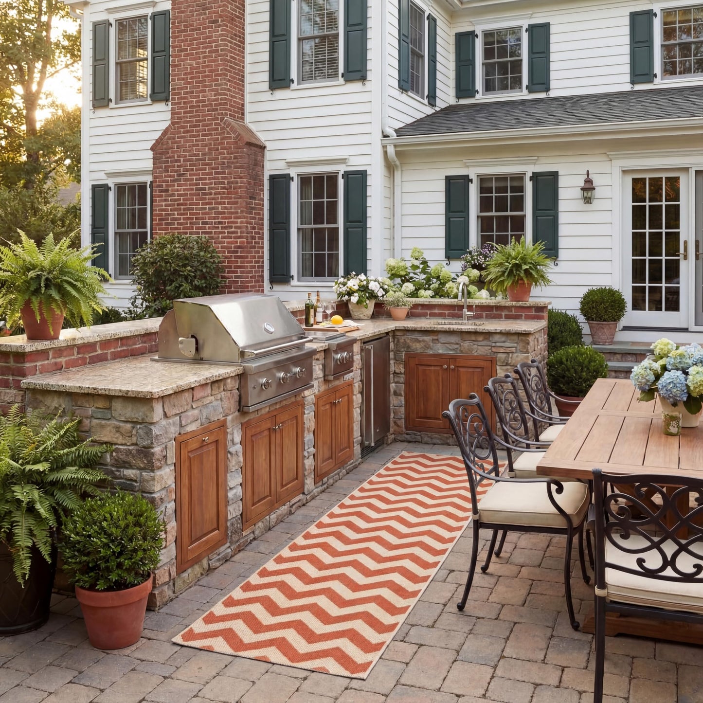 SAFAVIEH Washable Rug Outdoor Courtyard Collection - 2'3" x 8' Runner, Terracotta & Beige, Non-Shedding & Easy Cleaning, Ideal for Patio, Entryway, Mudroom, Hallway, Kitchen (CY6244-241)