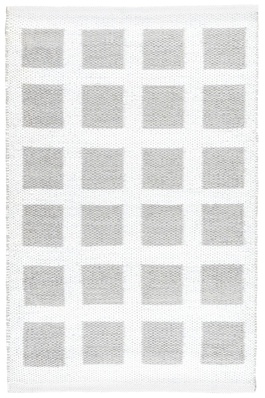 Dash and Albert Paver Grey Handwoven Indoor/Outdoor Rug, Runner-2.5 X 8 Feet, White/Grey Geometric Pattern - Premium Luxury Hotel Quality Soft Breathable Hypoallergenic Machine Washable Easy Care
