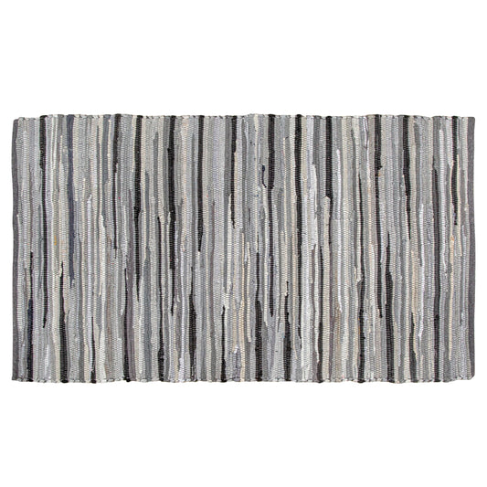 Ramanta Home Hand Woven 100% Cotton Rag Rug 3'x5' - Charcoal, Recycled Rugs, Boho Farmhouse Rugs for Living Room, Dinning Room, Kitchen, Entryway, Bedroom Rug - 36"x60"