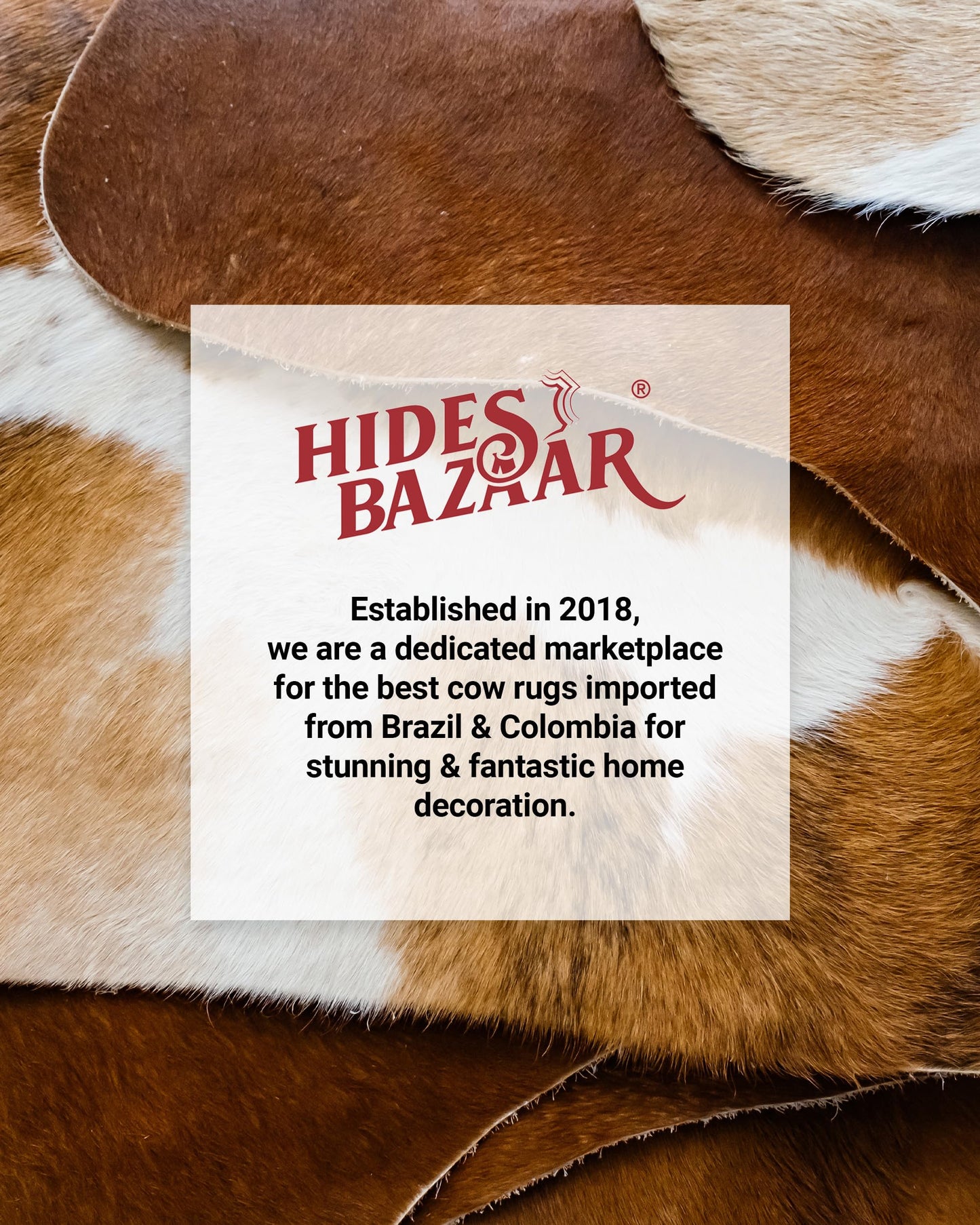 HIDES BAZAAR Black and White Area Rug Premium Cow Rug with Black & White Pattern for Home and Office - Classic Black and White Rug Made with Real Tanned Cowhide - Cow Hide Rugs 6x6-7 ft