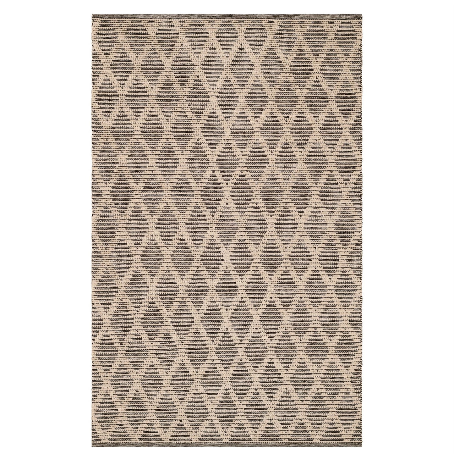 Home Conservatory Textured Diamond Blue/Ivory Handwoven Cotton 6 X 9 Feet, Blue/Ivory Geometric Pattern