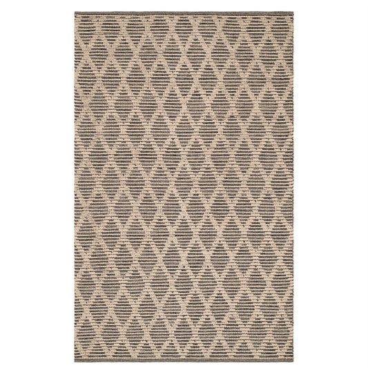 Home Conservatory Textured Diamond Blue/Ivory Handwoven Cotton 6 X 9 Feet, Blue/Ivory Geometric Pattern