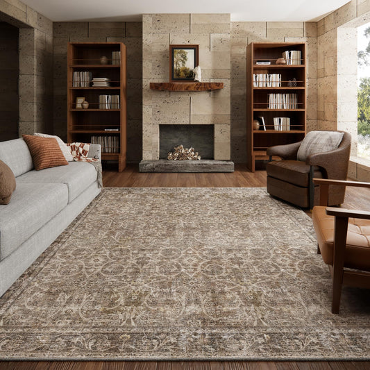 NoiFamo Washable Rugs for Living Room: 8x10 Area Rugs for Bedroom Ultra Soft Non-Slip Stain Resistant Vintage Boho Large Carpet for High-Traffic Dining Room - Farmhouse Decor