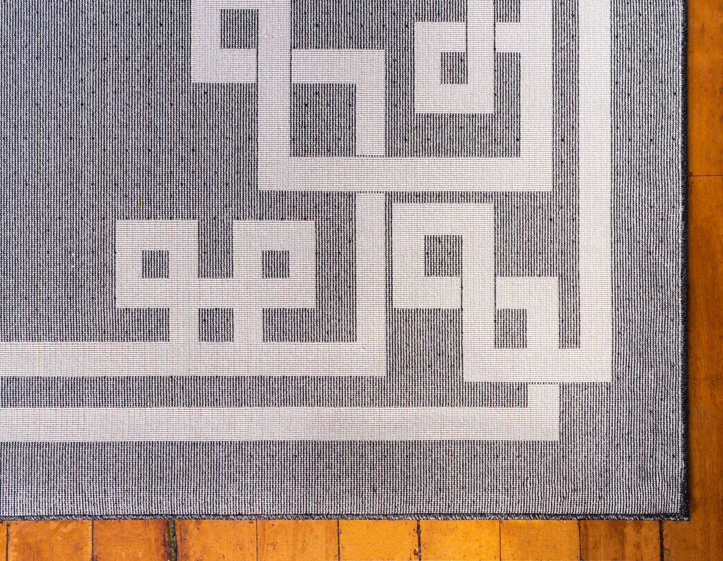 Unique Loom Athens Collection Classic Geometric Tribal Modern Border Design Area Rug (7' 0 x 10' 0 Rectangular, Black/ Beige)