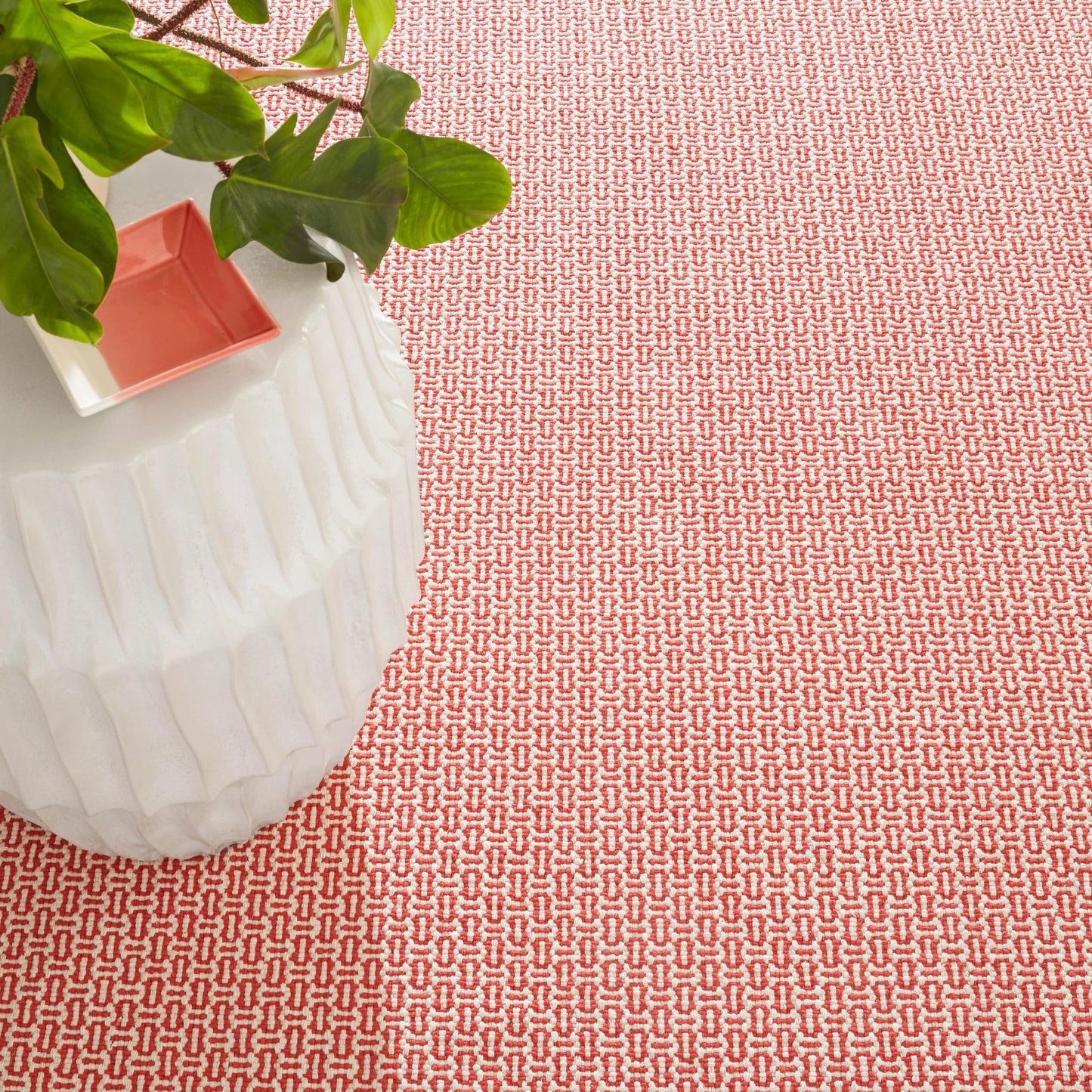 Dash & Albert x Kit Kemp Miss Muffet Paprika Handwoven Cotton Rug, 2 X 3 Feet, Red Geometric Pattern - Premium Luxury Hotel Quality Soft Breathable Hypoallergenic Machine Washable Easy Care All