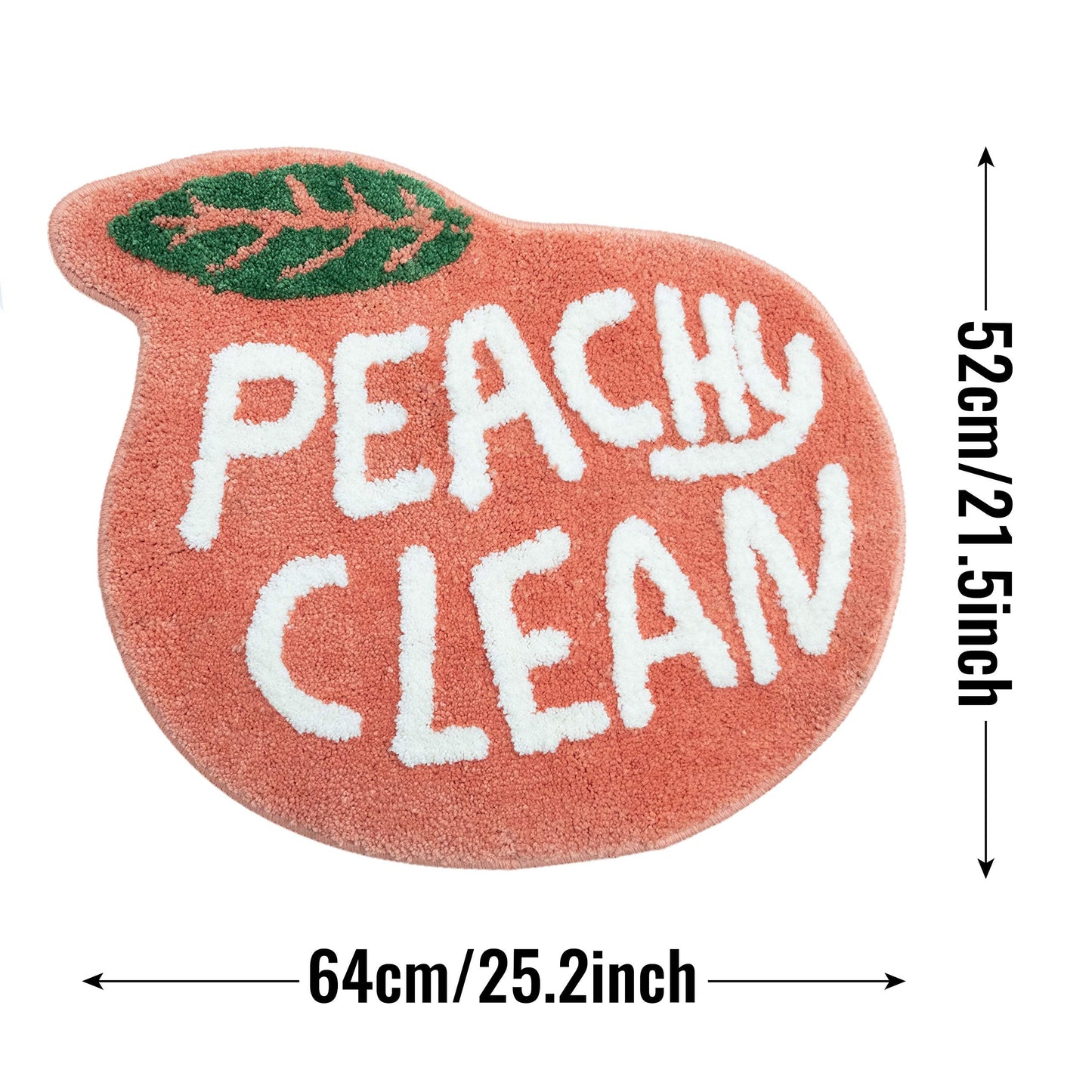 UNIBATH Peach Peach Bath Mat Peachy Fruit Bathroom Rugs for Living Room and Bedroom, Non Slip Washable Rug Orange Bathroom Decor