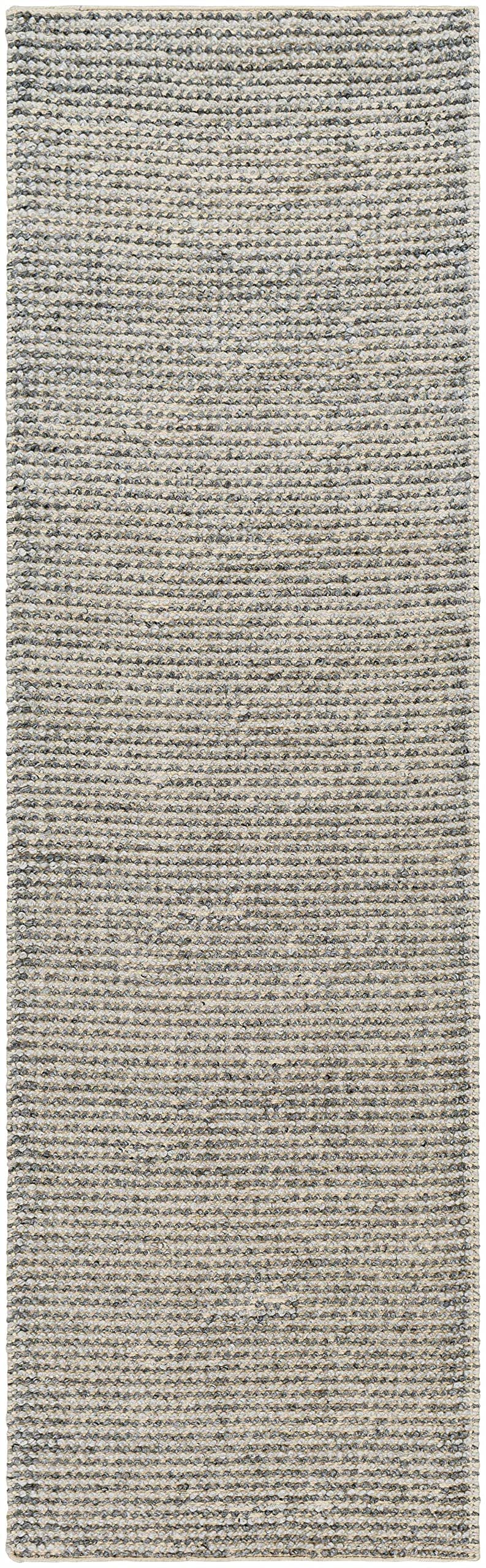 Hauteloom Kala Recycled Material Living Room, Bedroom Area Rug - Contemporary - Light Gray, Cloud Gray, Dark Gray - 2' x 3'