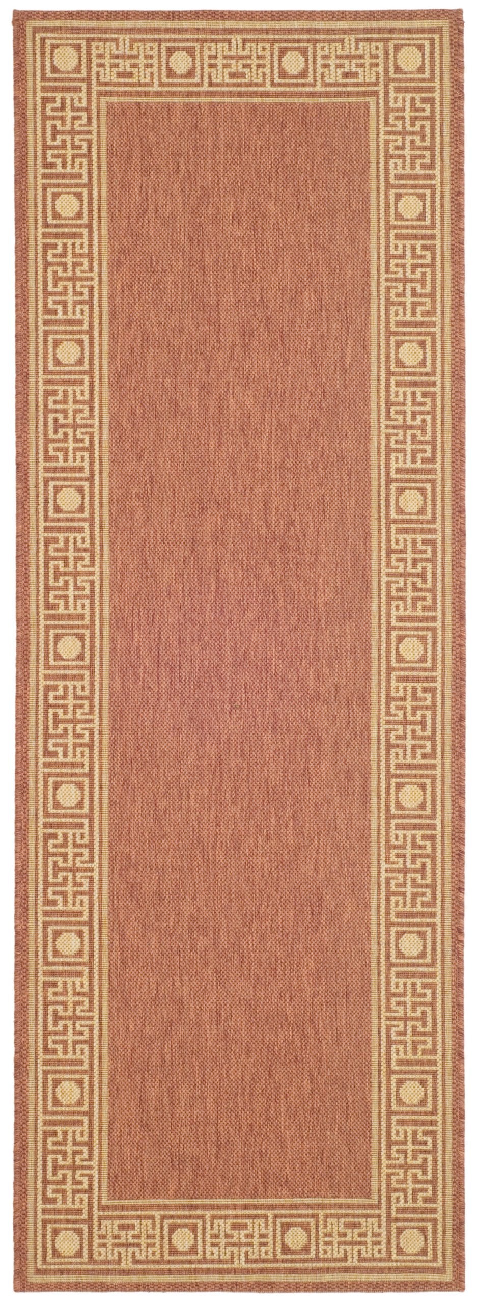 SAFAVIEH Washable Rug Outdoor Courtyard Collection - 2'3" x 6'7" Runner, Rust & Sand, Non-Shedding & Easy Cleaning, Ideal for Patio, Backyard, Mudroom (CY5143A)