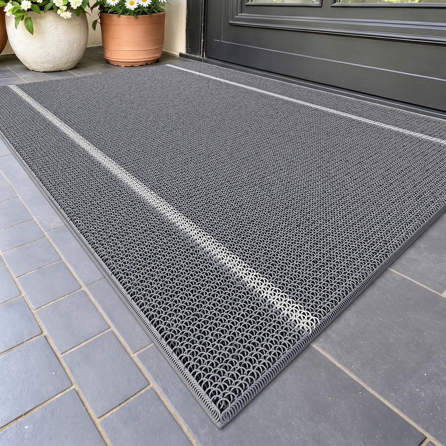 Color&Geometry Front Door Mat (2-Grey, 32"x47")