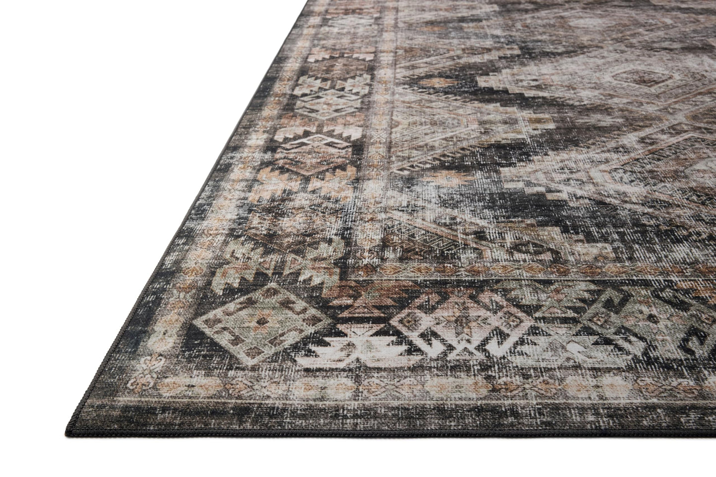 Loloi Amber Lewis Josie Collection JOS-04 Ink/Earth 9'-0" x 12'-0", .13" Pile Height, Low Profile, Machine Washable, Area Rug
