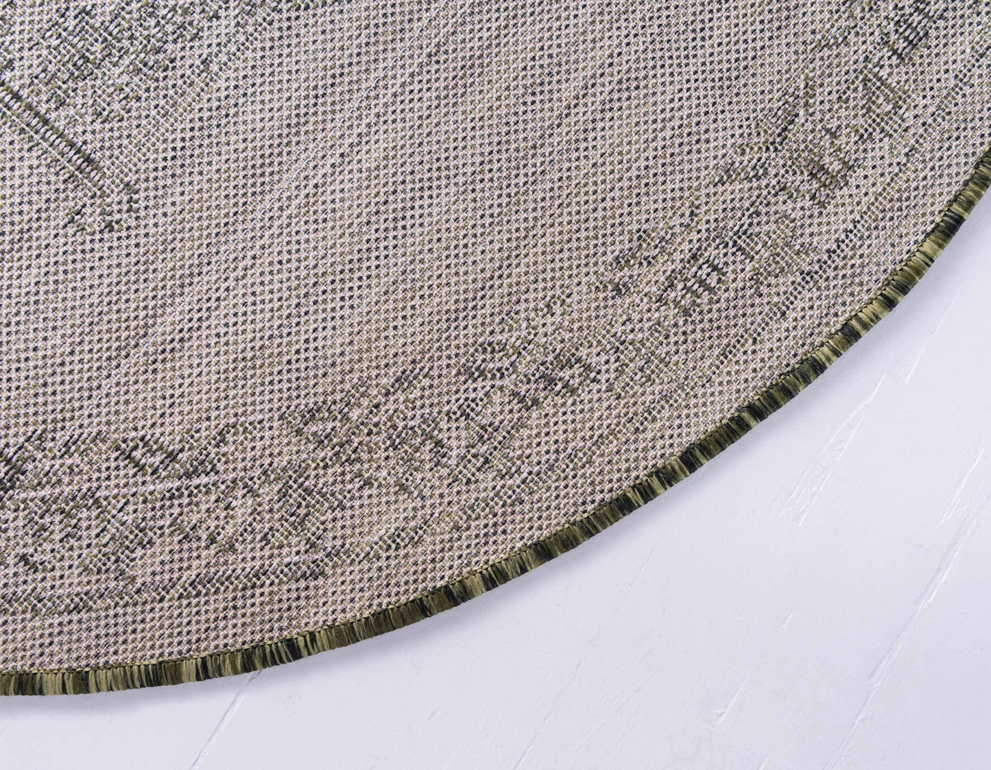 Unique Loom Outdoor Traditional Collection Area Rug - Antique (4' 1" Round, Green/ Gray)
